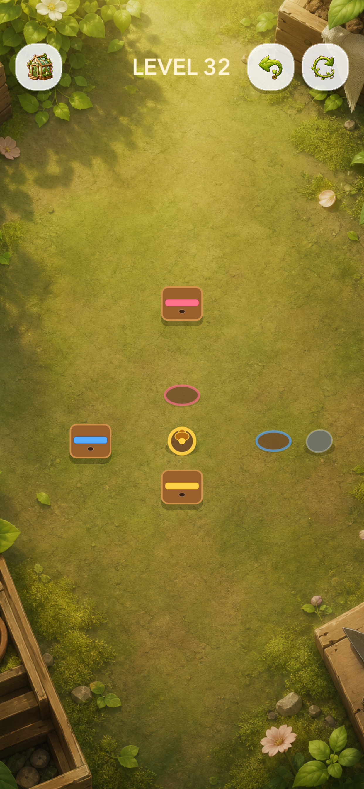 Puzzle game with colored crates